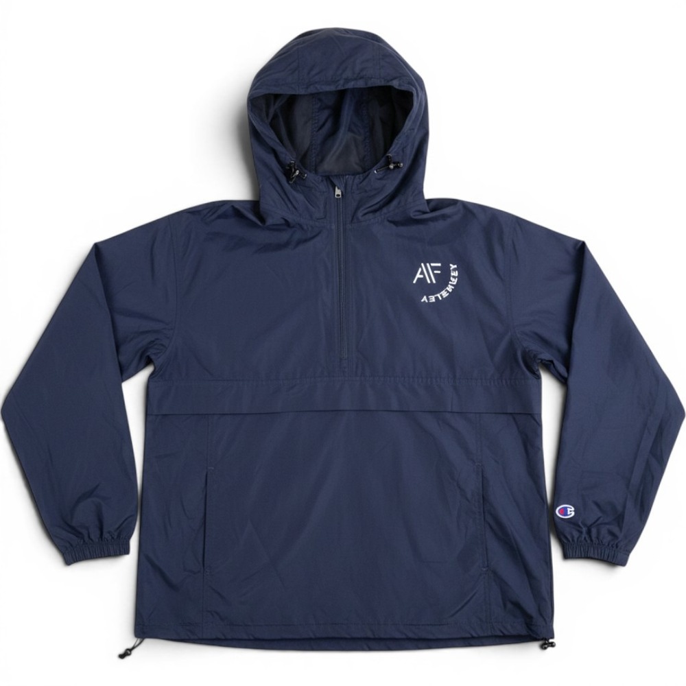 Champion Acts 2 Fellowship Mens M Blue Berkeley Quarter Zip Windbreaker Jacket